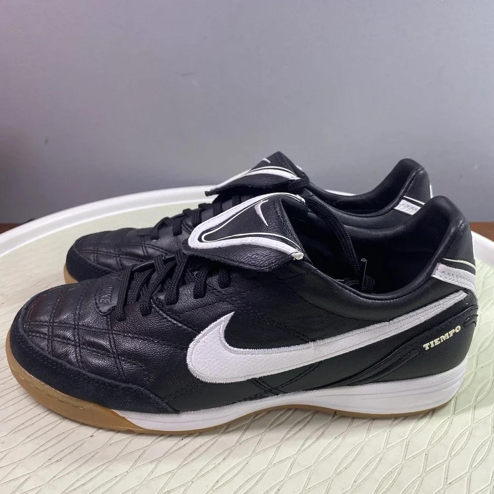 Nike Tiempo Mystic 3‎ IC Mens Black&White Soccer Sneakers Shoes Cleats Sz.6 NWB